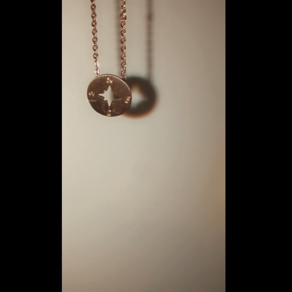 Rose gold compass necklace - Picture 1 of 1